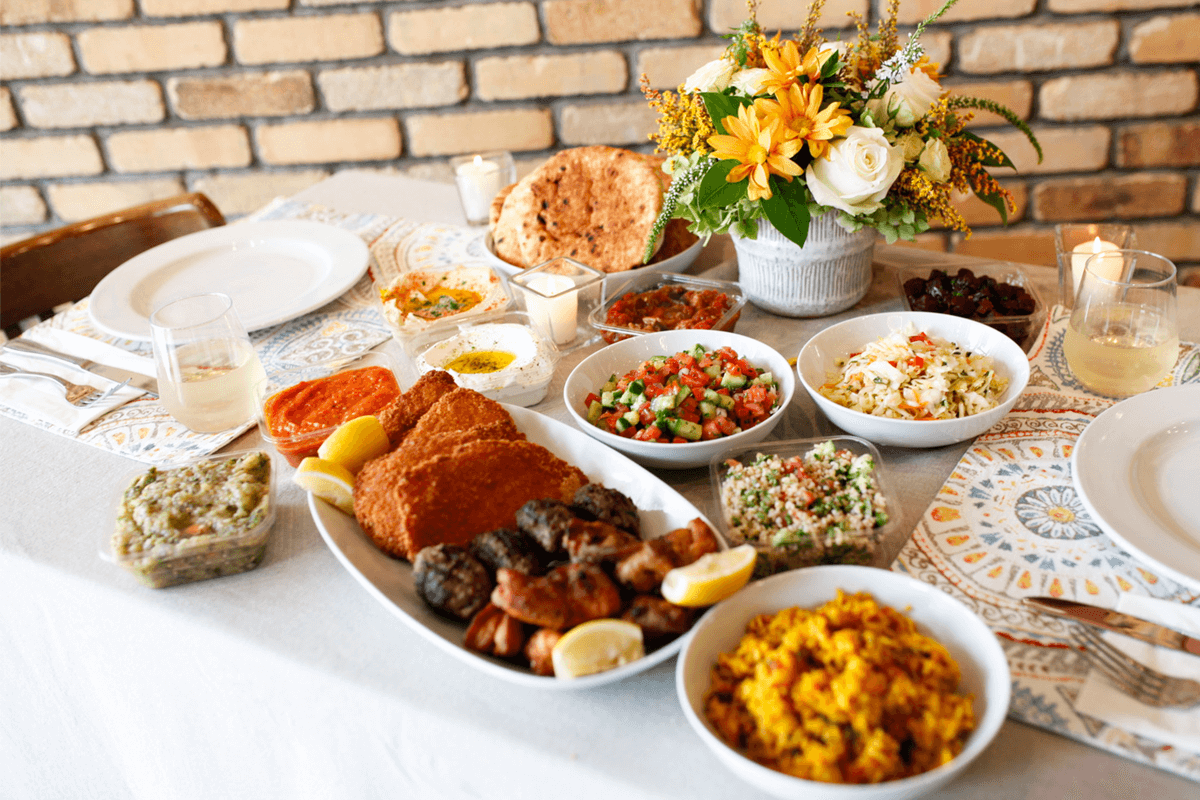 Family Meal Oren S Hummus Authentic Israeli Food
